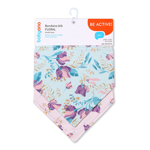 BabyOno Floral nyálkendő előke – 2 db