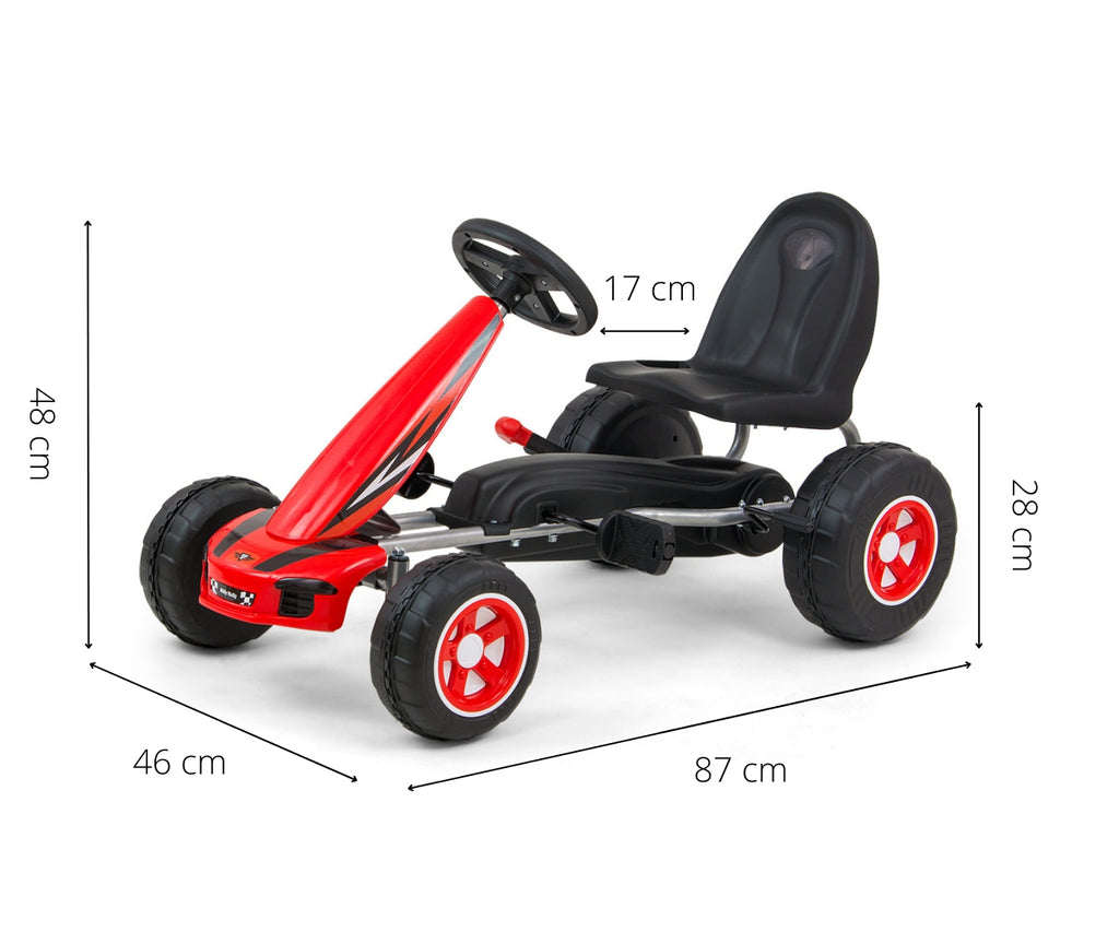 MILLY MALLY Viper pedálos gokart állítható üléssel – Piros
