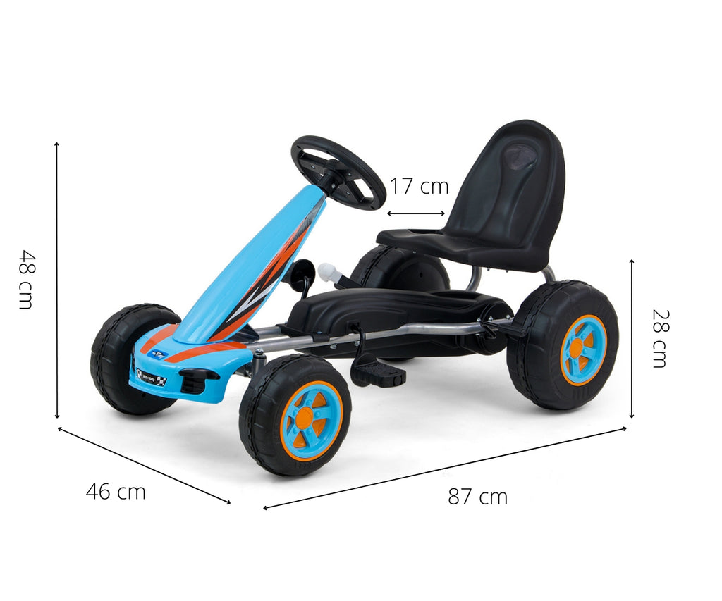 MILLY MALLY Viper pedálos gokart állítható üléssel – Kék