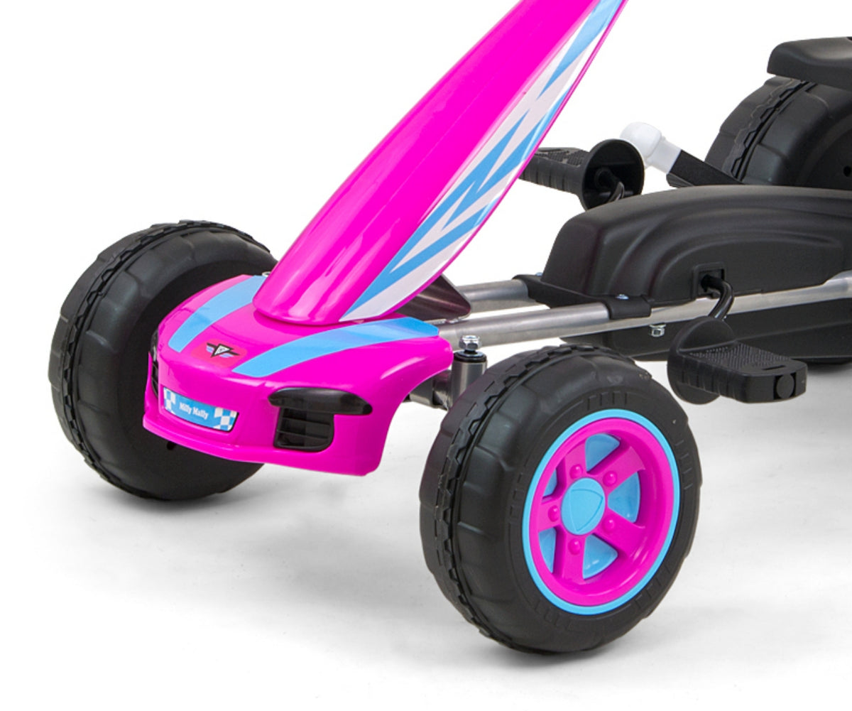 MILLY MALLY Viper pedálos gokart állítható üléssel – Rózsaszín