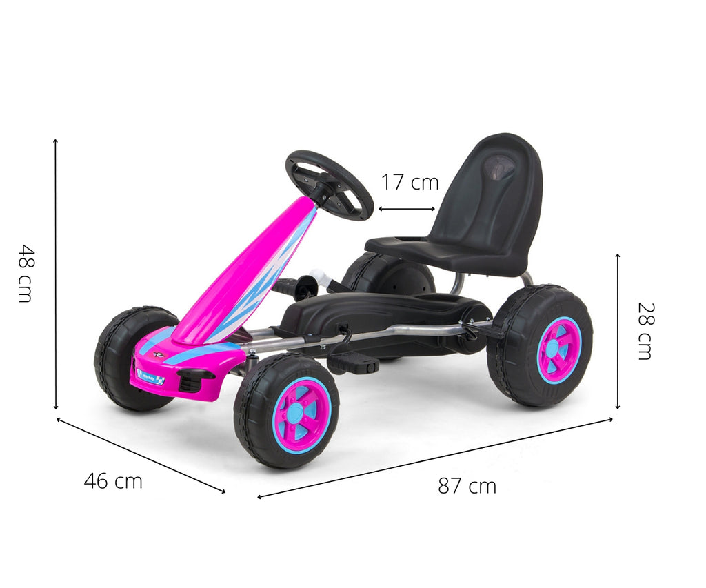 MILLY MALLY Viper pedálos gokart állítható üléssel – Rózsaszín