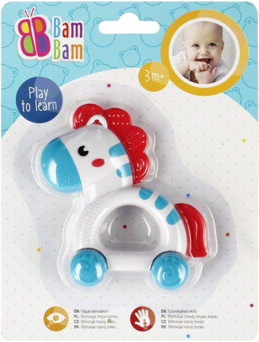 BamBam Zebra Csörgő Guruló Kerekekkel