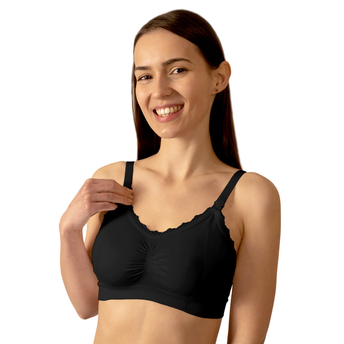 BabyOno Skin Protect varrásmentes szoptatós melltartó C80–85 – fekete