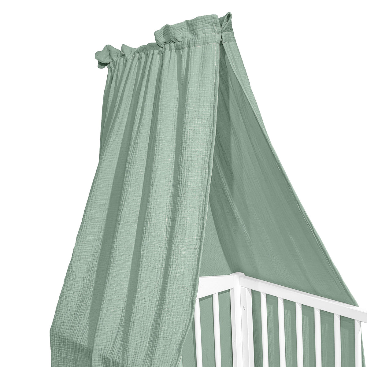 ALBERO MIO Cotton Color muszlin baldachin kiságyhoz – Zöld- 150×200 cm