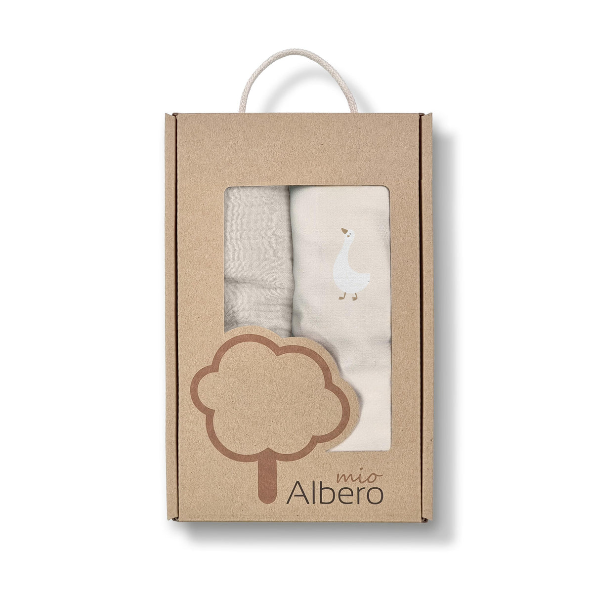 ALBERO MIO gumis lepedő mózeskosárba 2 db – liba – 80x35 cm