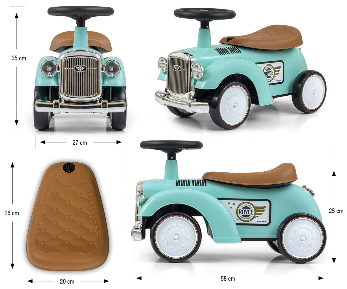 Milly Mally Royce retro bébitaxi dudával és tárolórekesszel – Mint