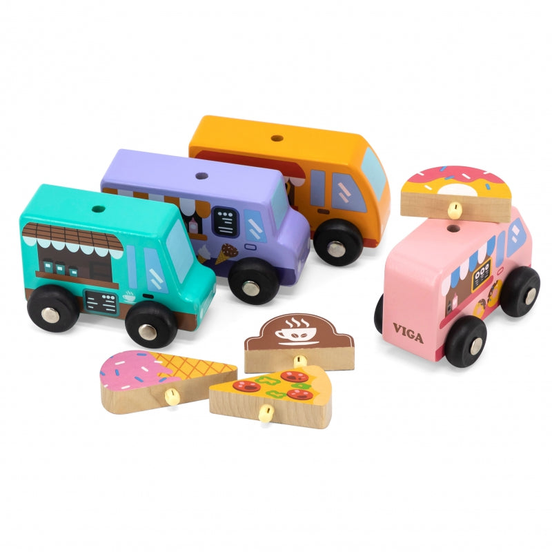Viga fa food truck járműkészlet fejlesztő játék