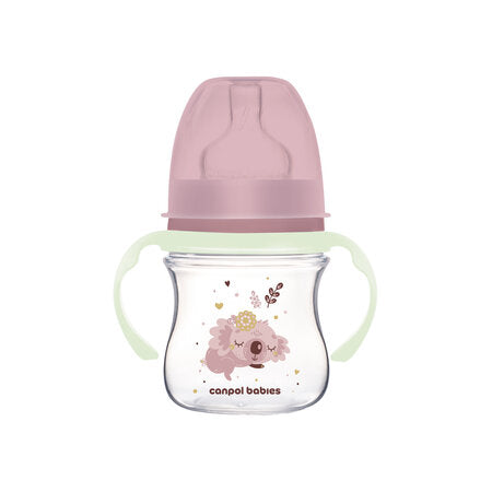 Canpol babies anti-colic cumisüveg 120ml EasyStart Sleepy Koala rózsaszín