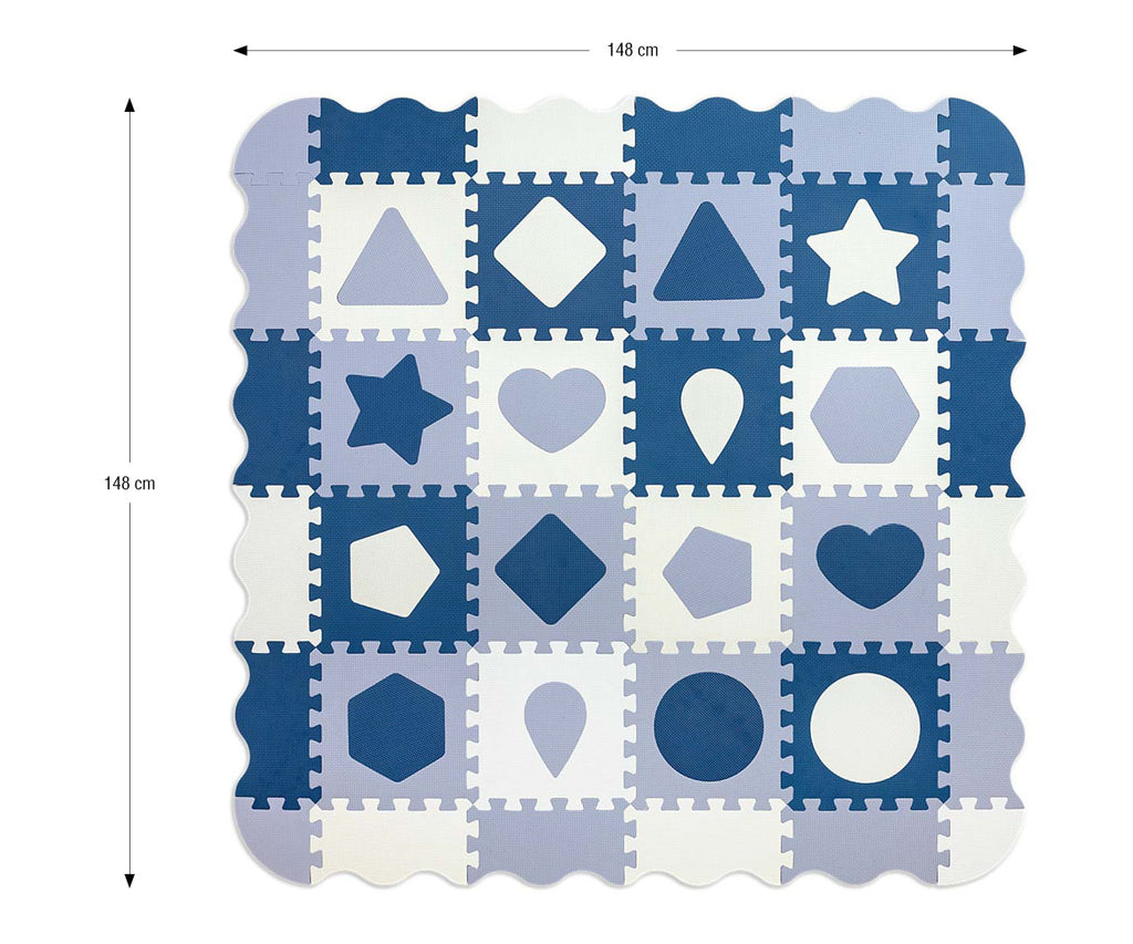 MILLY MALLY Jolly 4 × 4 Shapes habszivacs puzzle játszószőnyeg – Kék