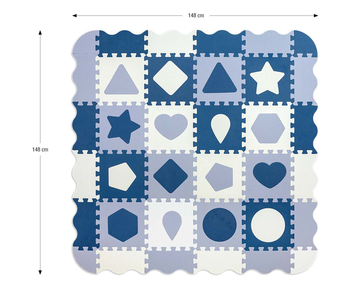 MILLY MALLY Jolly 4 × 4 Shapes habszivacs puzzle játszószőnyeg – Kék