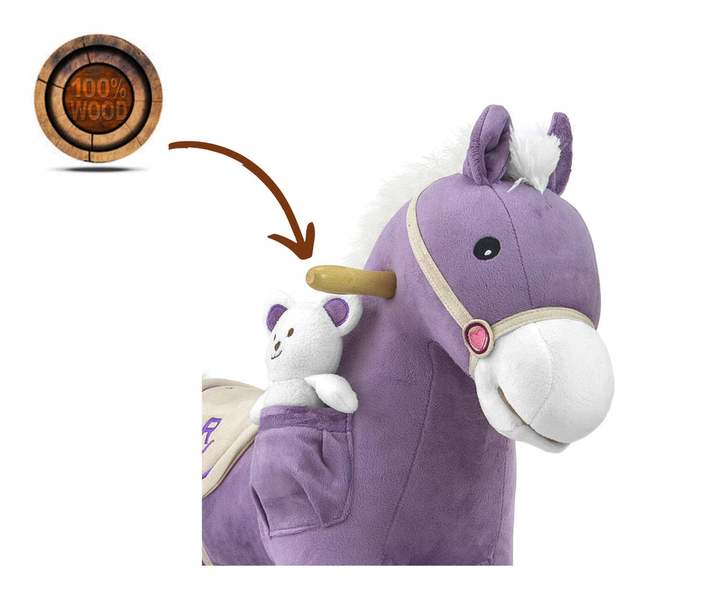 MILLY MALLY Pony interaktív plüss hintaló macival – Lila
