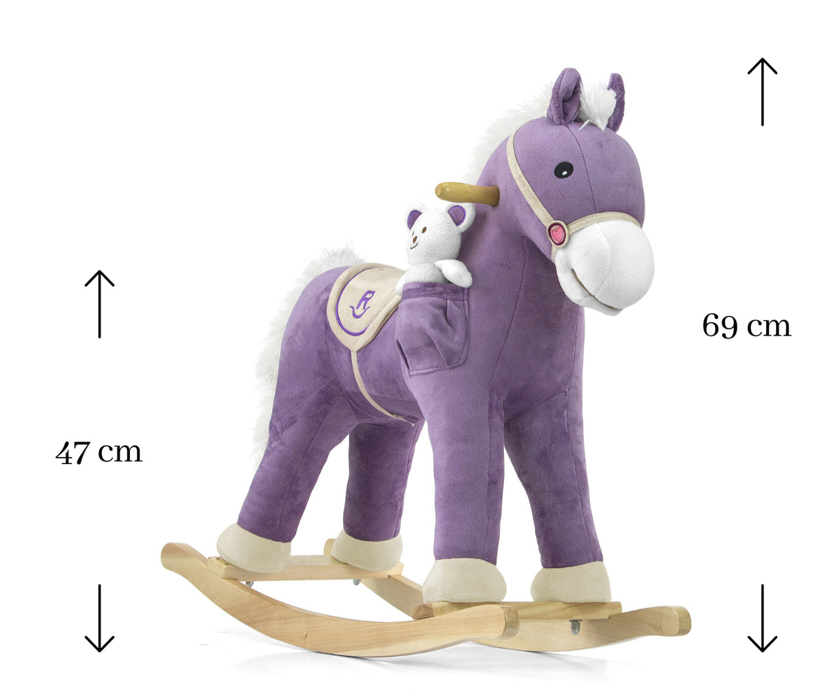MILLY MALLY Pony interaktív plüss hintaló macival – Lila