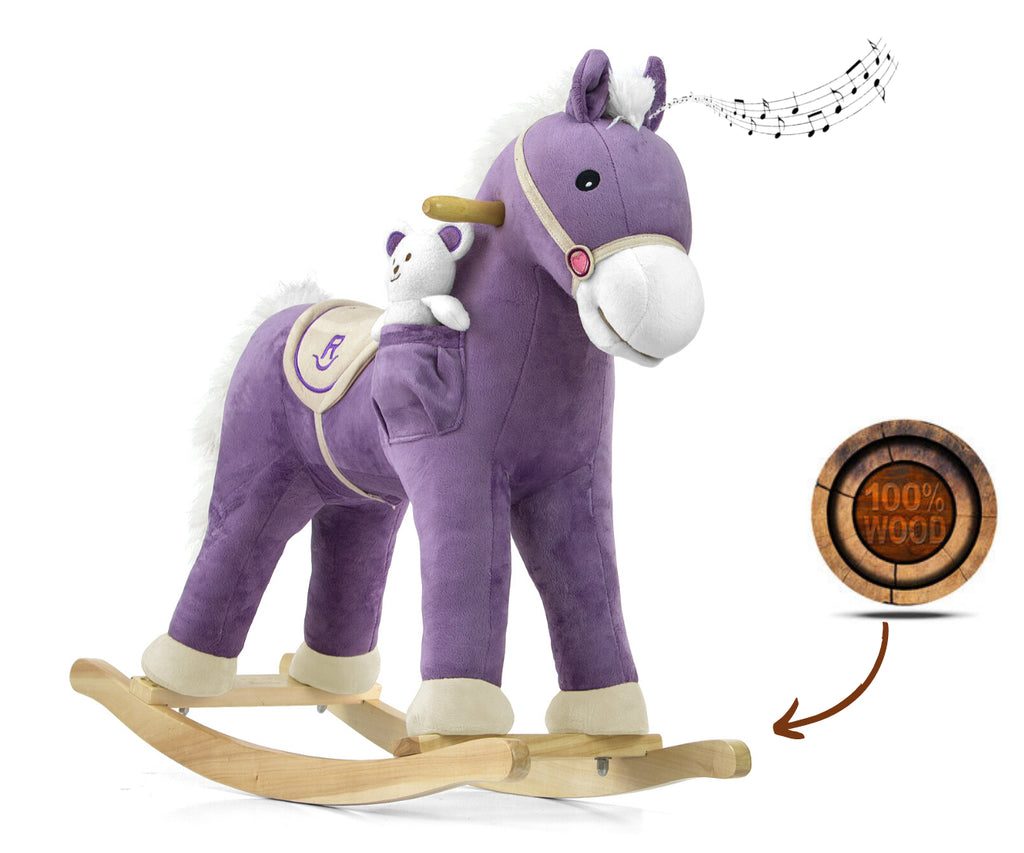 MILLY MALLY Pony interaktív plüss hintaló macival – Lila