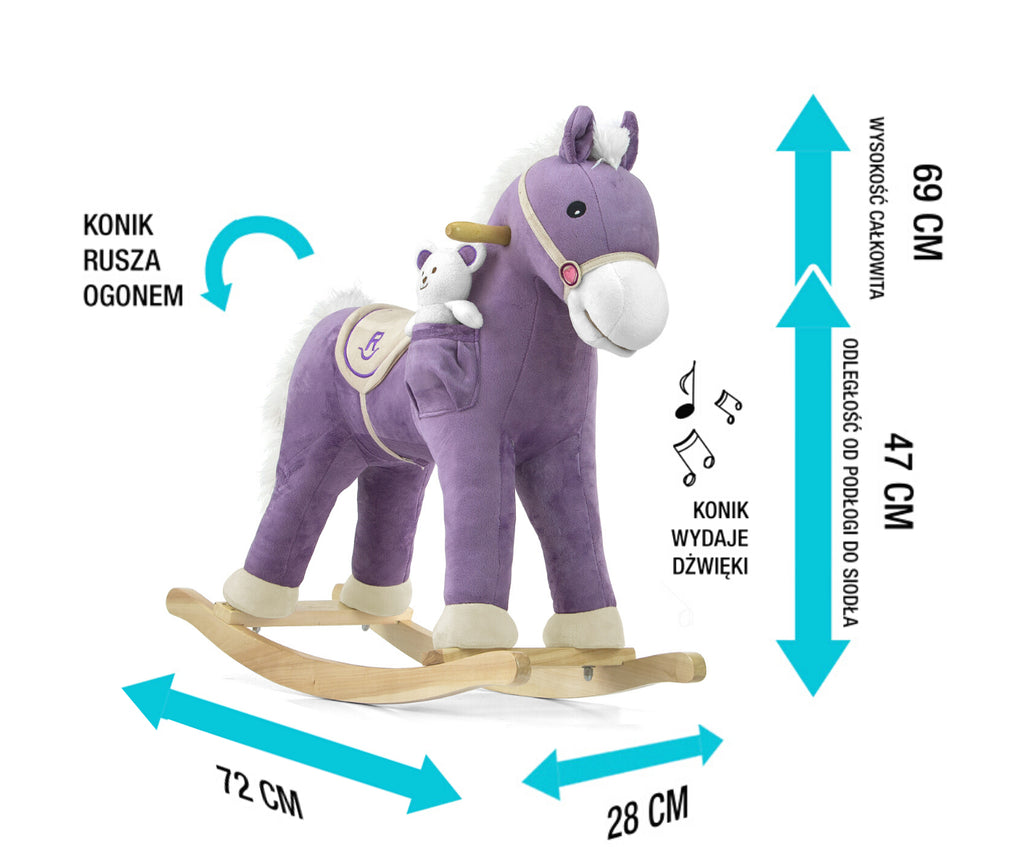 MILLY MALLY Pony interaktív plüss hintaló macival – Lila