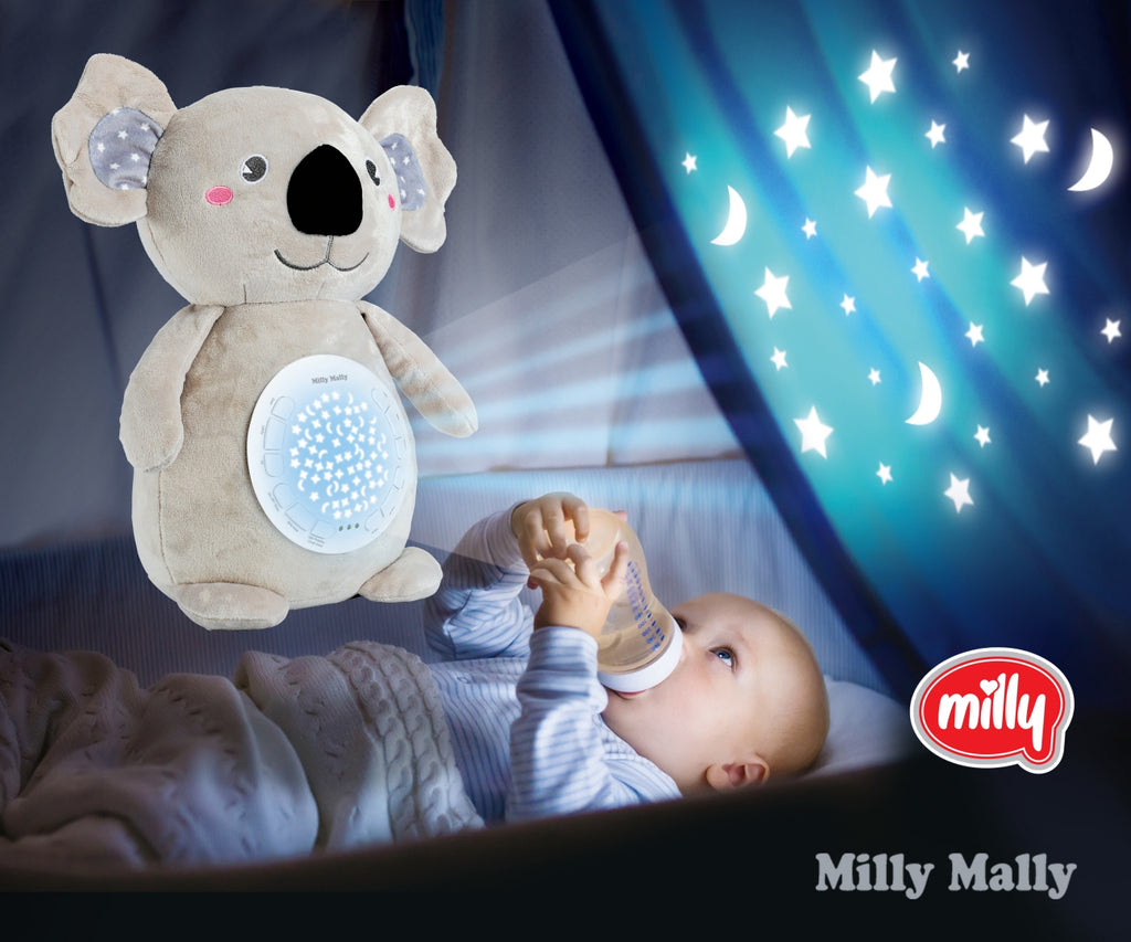 Milly Mally plüss koala csillagfény-projektorral és altatódallamokkal
