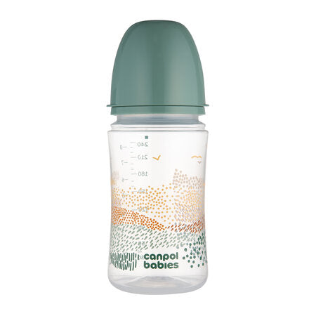 Canpol babies anti-colic cumisüveg EasyStart 240ml MOUNTAINS zöld