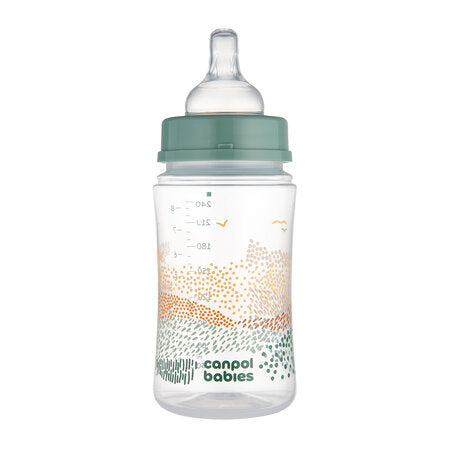 Canpol babies anti-colic cumisüveg EasyStart 240ml MOUNTAINS zöld