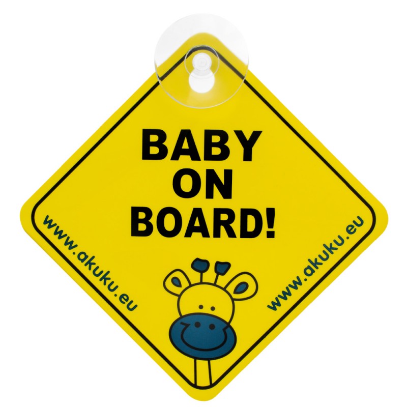 AKUKU Baby on Board autós figyelmeztető tábla tapadókoronggal