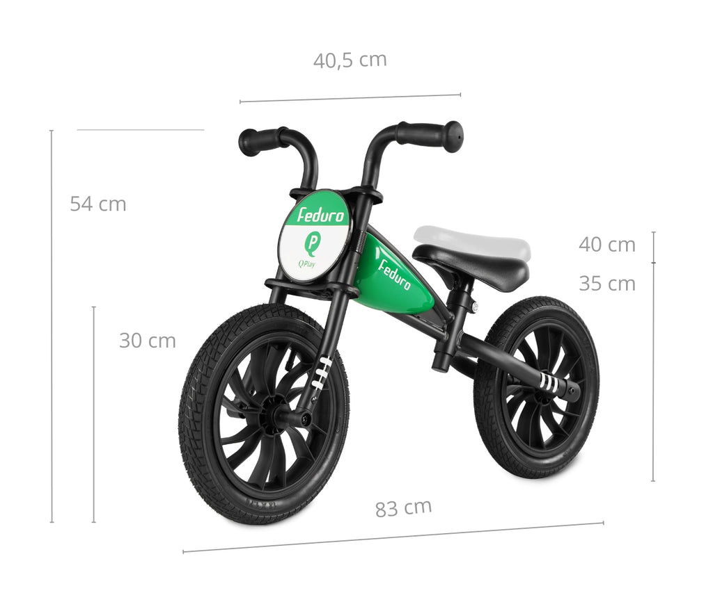 MILLY MALLY Qplay Feduro motoros stílusú futóbicikli – Zöld