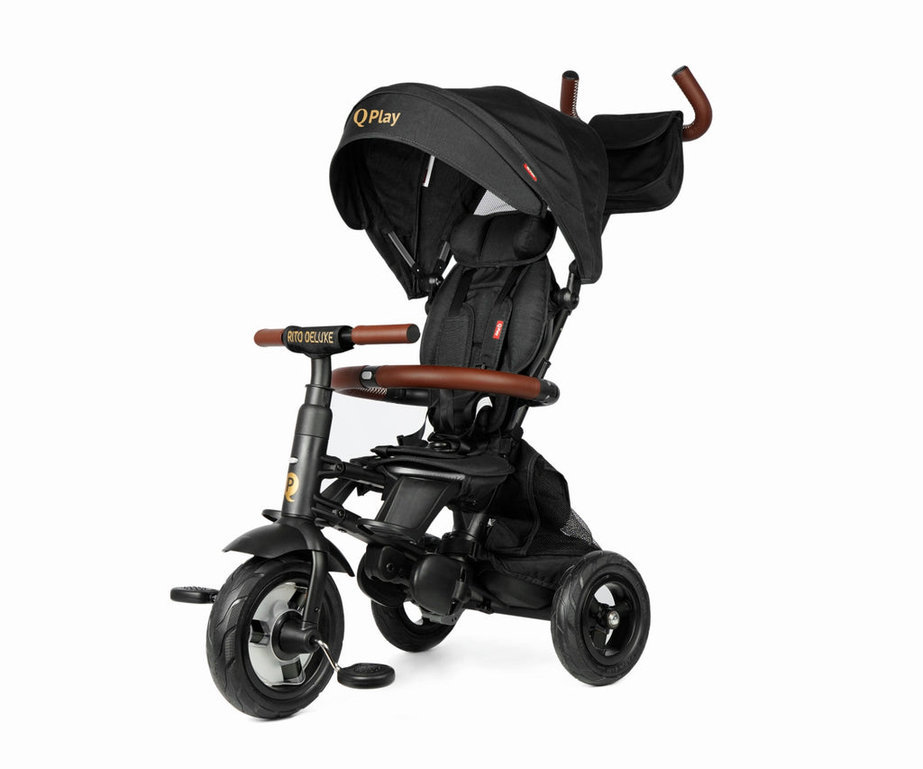 MILLY MALLY Qplay Rito Deluxe Rubber összecsukható tricikli – Fekete