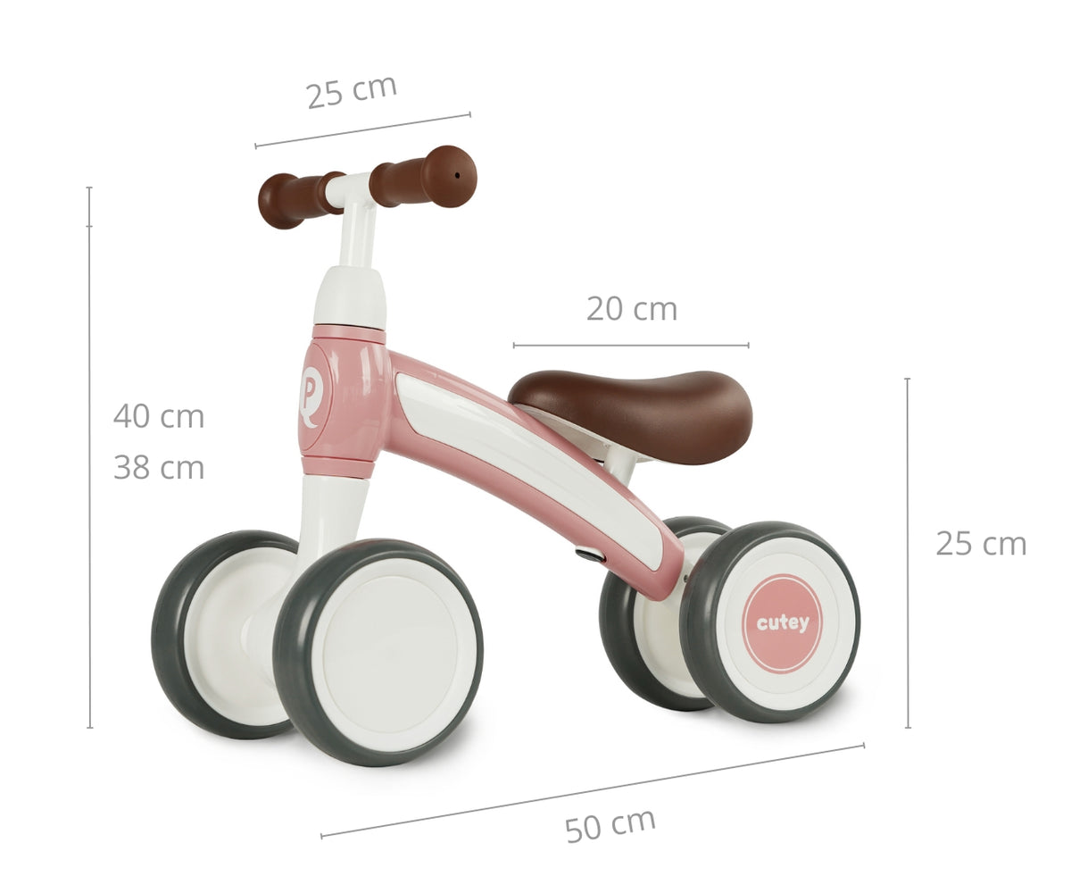 MILLY MALLY Qplay Cutey Retro négykerekű járgány – Rózsaszín