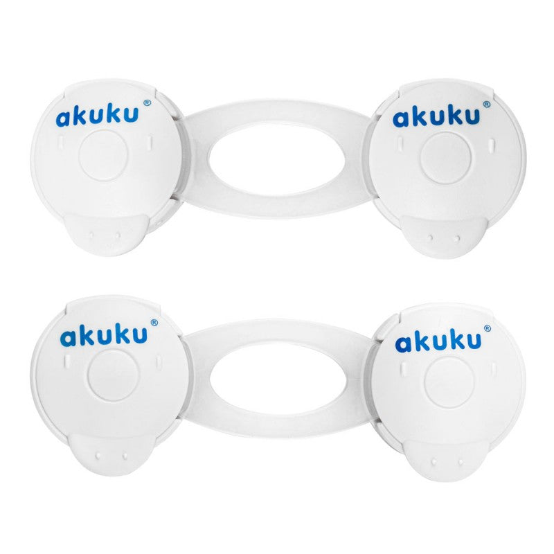 AKUKU univerzális szekrény- és fiókzár – Fehér, 10 cm, 2 db