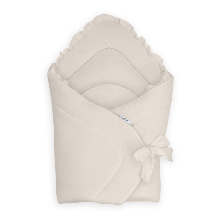 ALBERO MIO Cotton Color fodros muszlin babapólya – Bézs-75×75 cm
