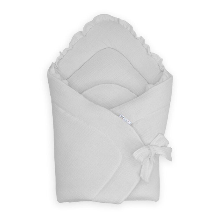 ALBERO MIO Cotton Color fodros muszlin babapólya – Hamuszürke- 75×75 cm