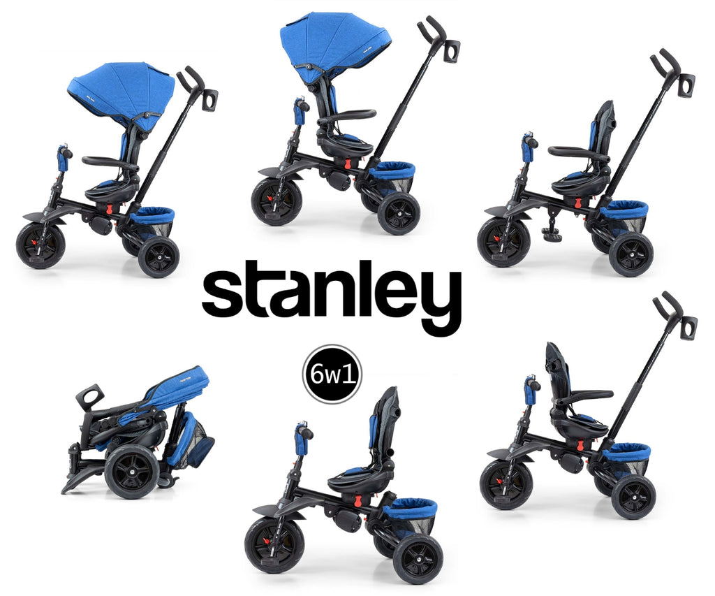 MILLY MALLY Stanley Rubber 6 az 1-ben összecsukható tricikli – Sötétkék–Fekete