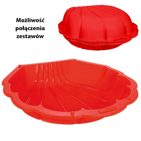 WOOPIE Kagyló formájú 3 az 1-ben homokozó és pancsolómedence – Piros