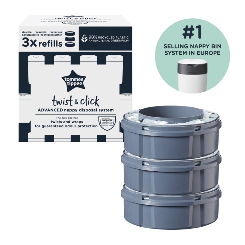 Tommee Tippee Twist & Click pelenkatároló utántöltő kazetta 3 db-os csomag