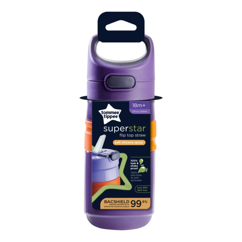 Tommee Tippee Superstar Flip Top sportkulacs 500 ml lila
