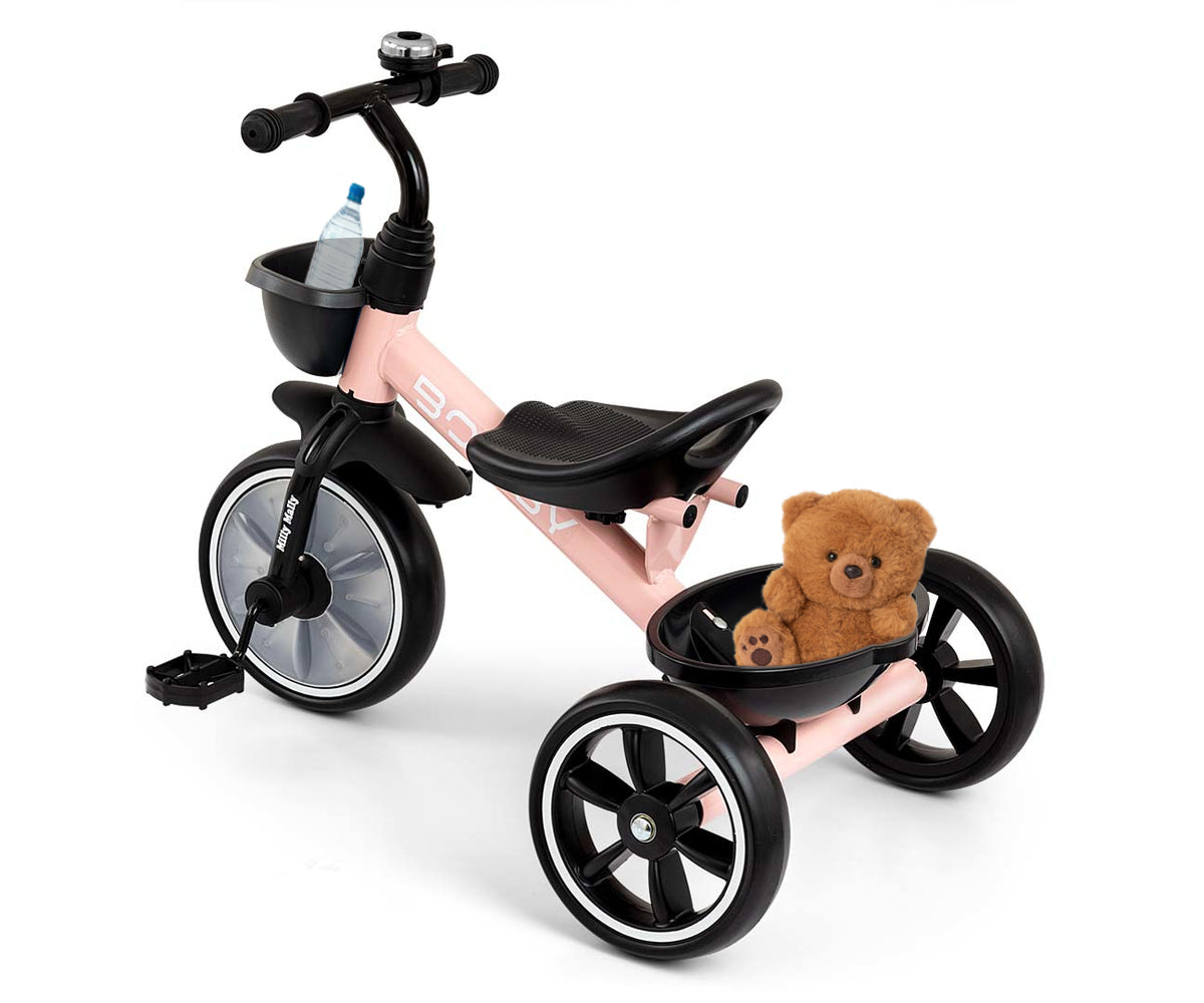 MILLY MALLY Bobby háromkerekű tricikli kivehető pedálokkal – Rózsaszín
