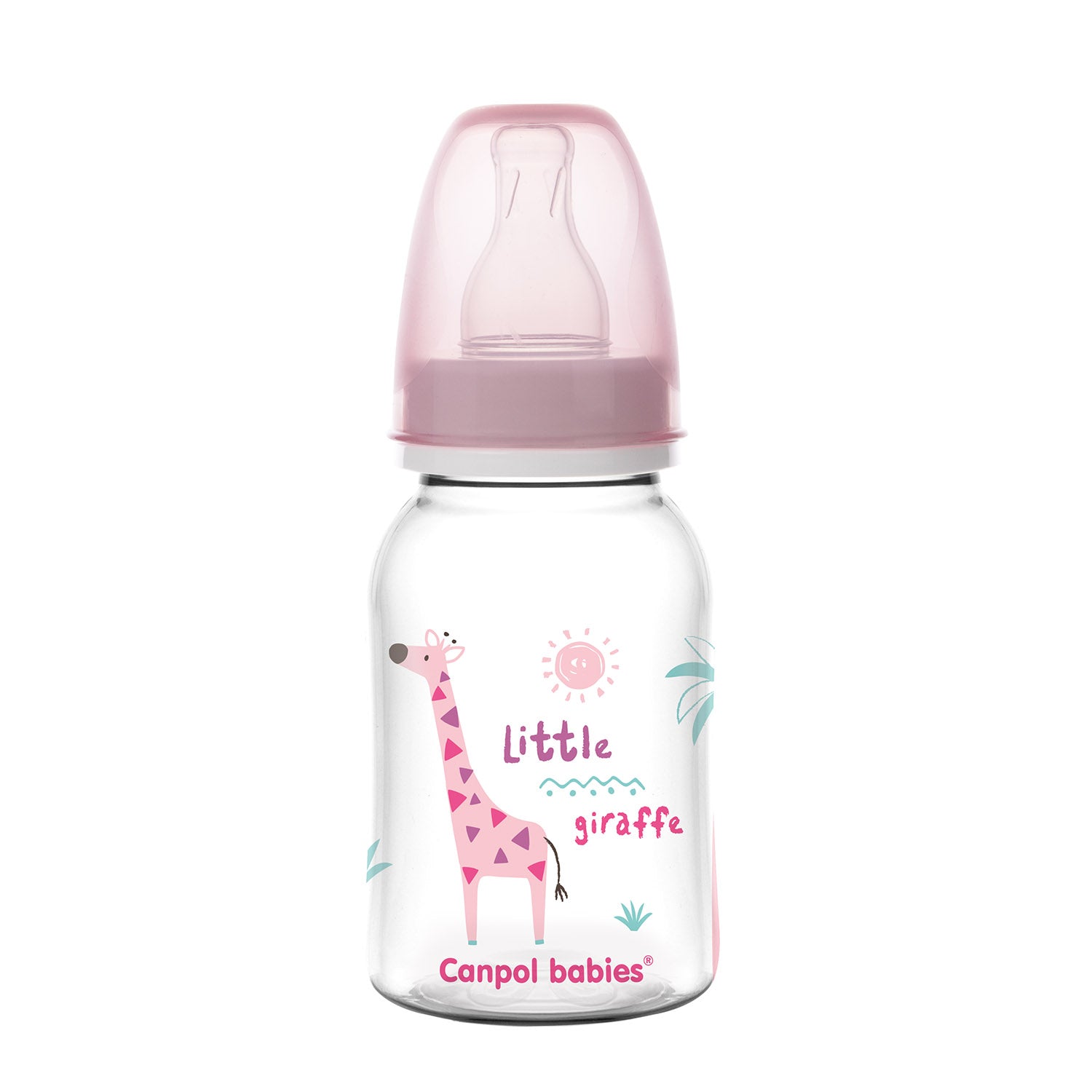 Canpol babies keskeny nyakú cumisüveg 120 ml AFRICA rózsaszín