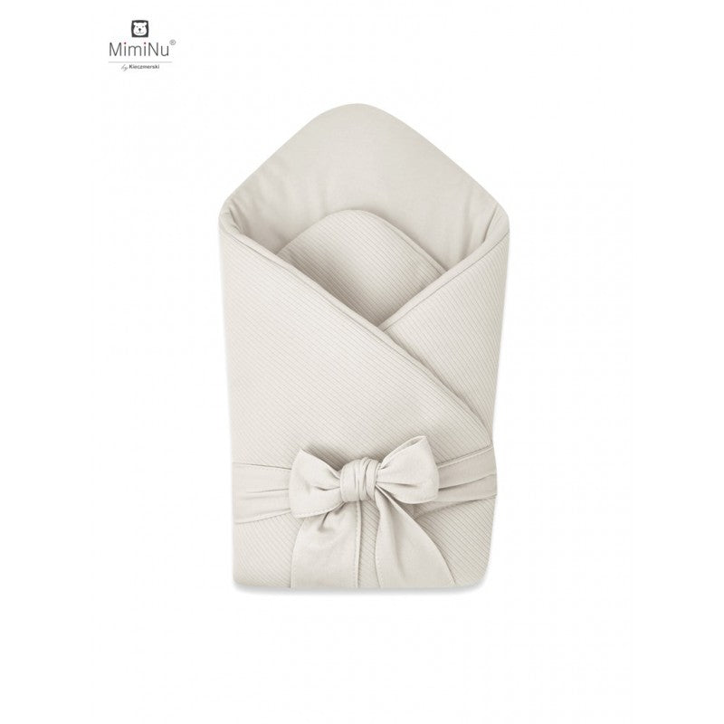 MIMINU Soft pamut, masnival megköthető babapólya 75 × 75 cm, 0–3 hónapos korig – Bézs