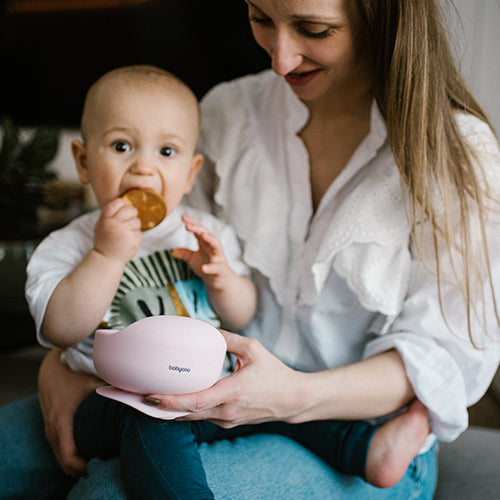 BabyOno szilikon tapadókorongos tál – rózsaszín
