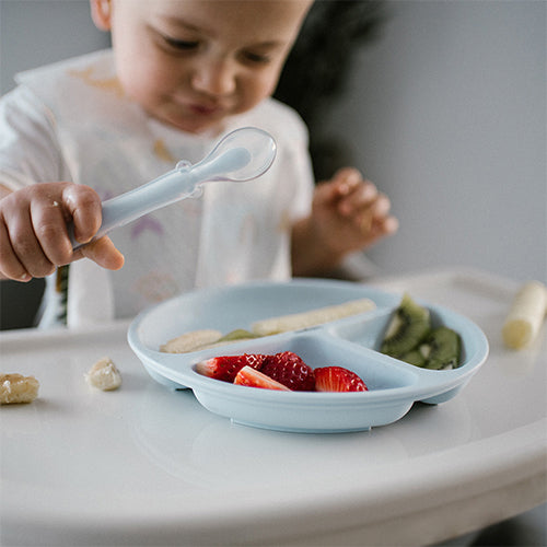 BabyOno szilikon tapadókorongos osztott tányér – kék
