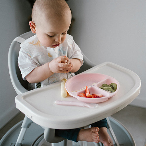 BabyOno szilikon tapadókorongos osztott tányér – rózsaszín
