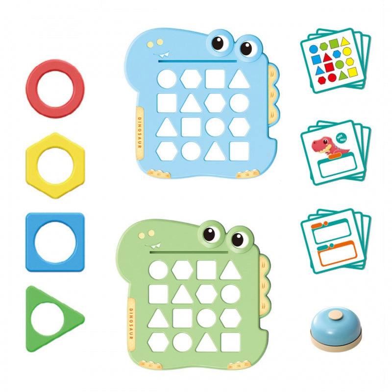 WOOPIE Montessori dinoszauruszos formaillesztő és ügyességi társasjáték