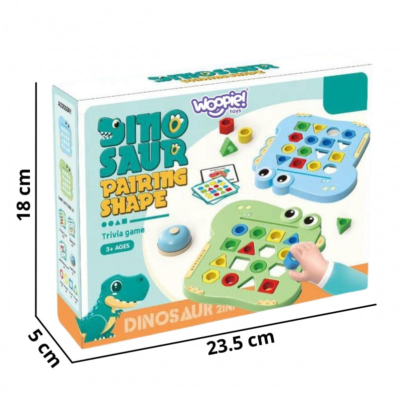 WOOPIE Montessori dinoszauruszos formaillesztő és ügyességi társasjáték