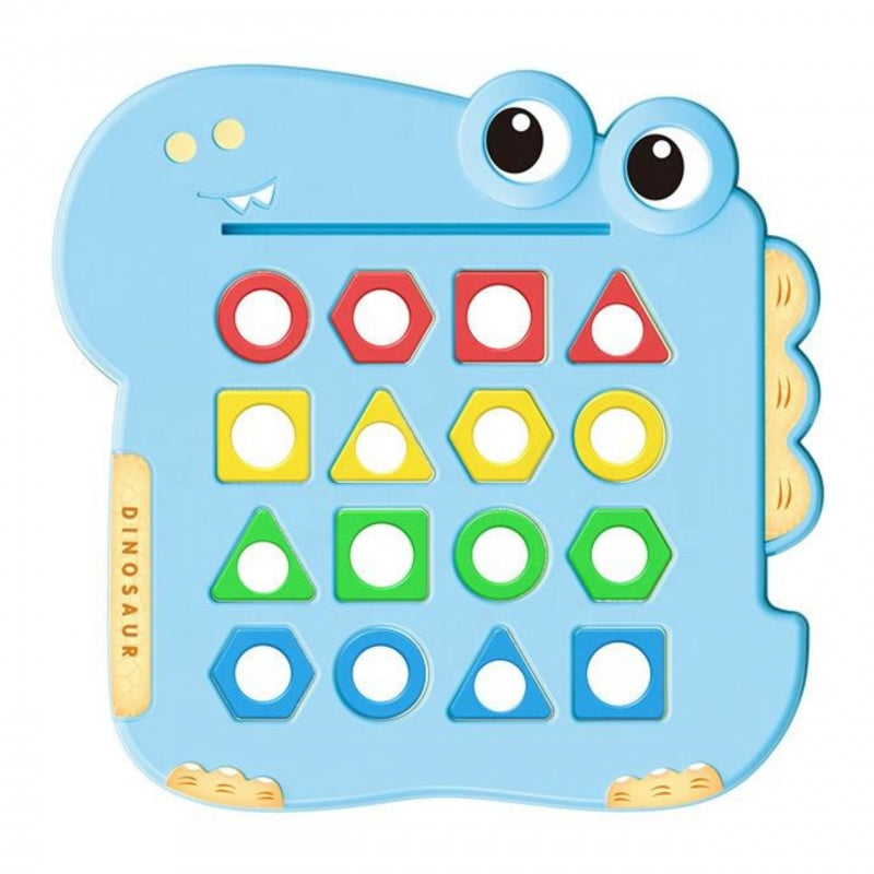 WOOPIE Montessori dinoszauruszos formaillesztő és ügyességi társasjáték