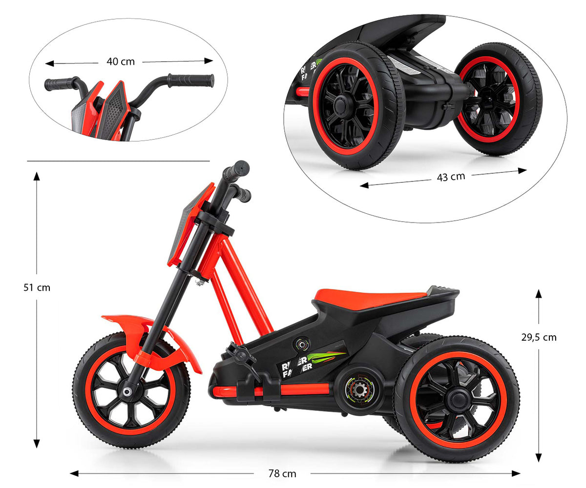 MILLY MALLY Rider pedálos gokart – Piros