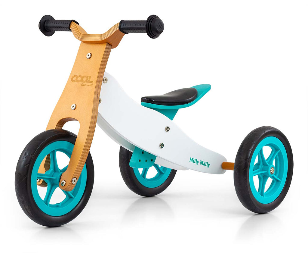 MILLY MALLY Cool Classic 2 az 1-ben fa futóbicikli – Menta