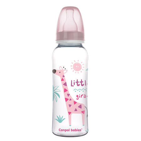 Canpol babies keskeny nyakú cumisüveg 250 ml Africa rózsaszín
