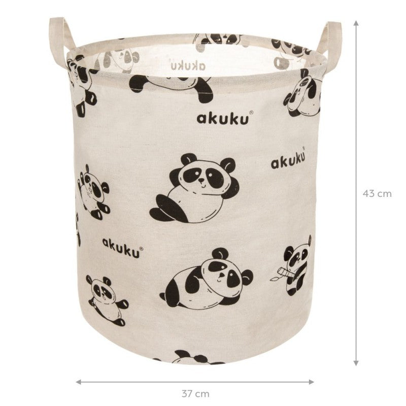 AKUKU összecsukható játéktároló kosár – Panda, 45 liter