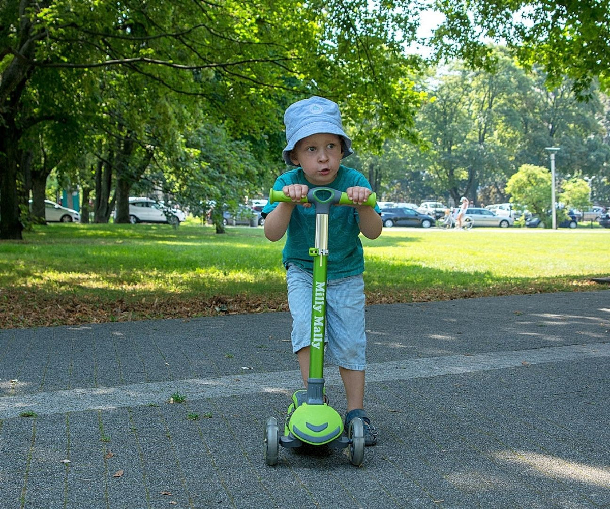 MILLY MALLY Boogie Scooter háromkerekű roller világító kerekekkel – Zöld