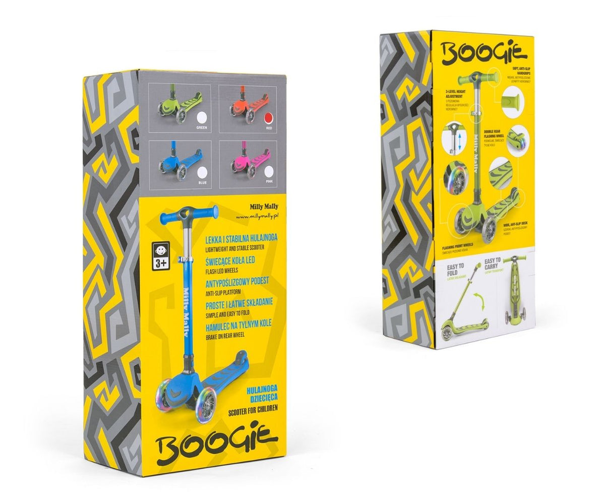 MILLY MALLY Boogie Scooter háromkerekű roller világító kerekekkel – Zöld