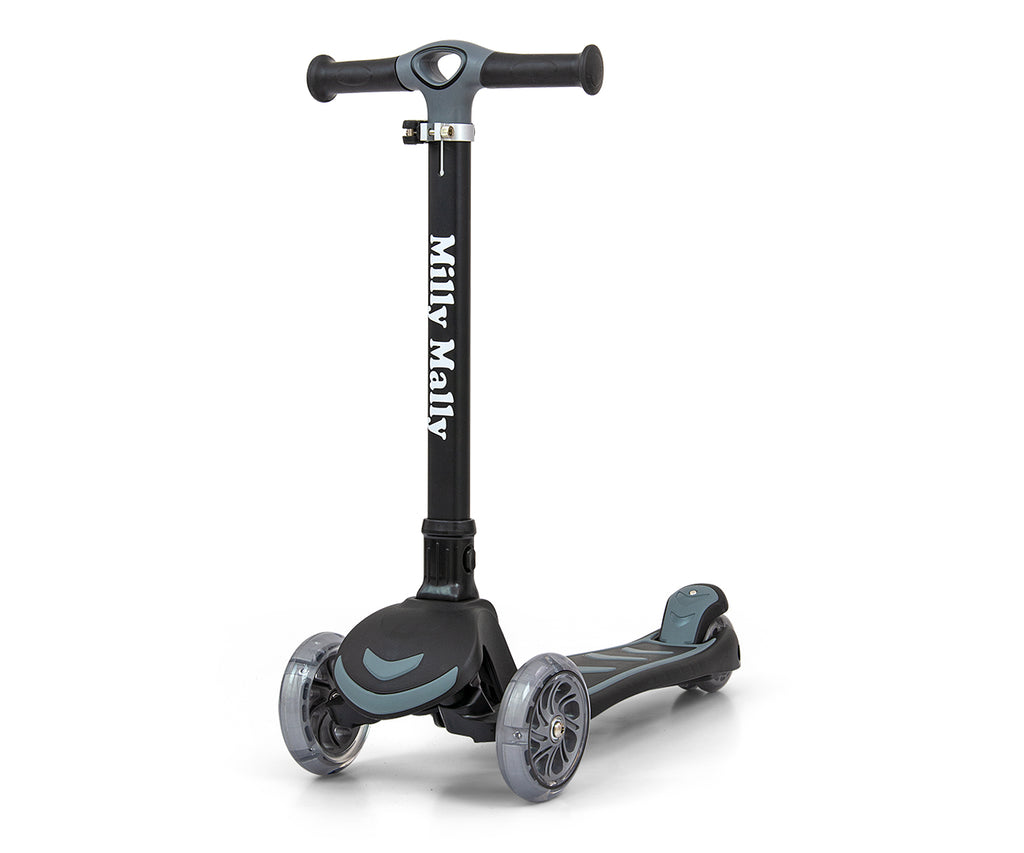 MILLY MALLY Boogie Scooter háromkerekű roller LED-es kerekekkel – Fekete