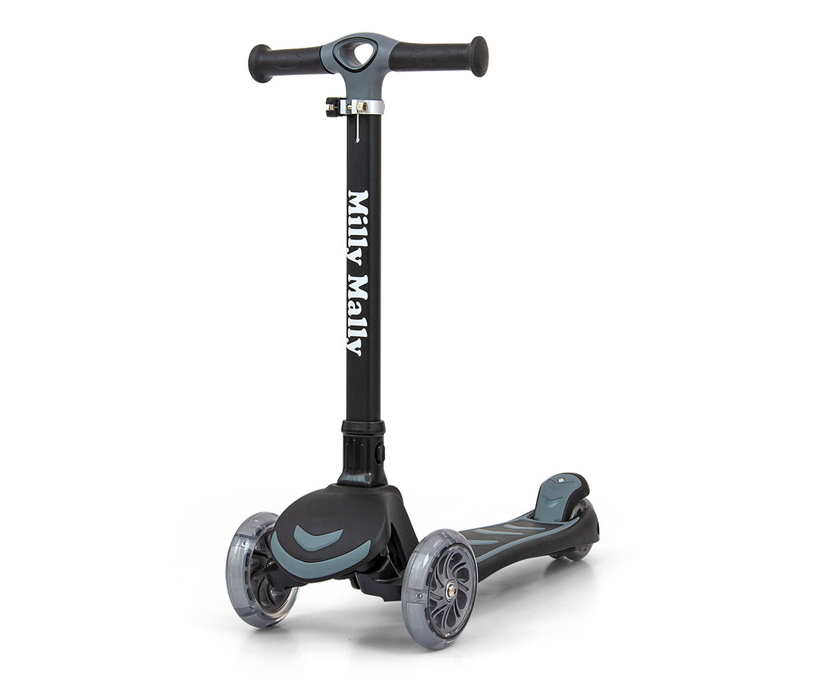 MILLY MALLY Boogie Scooter háromkerekű roller LED-es kerekekkel – Fekete