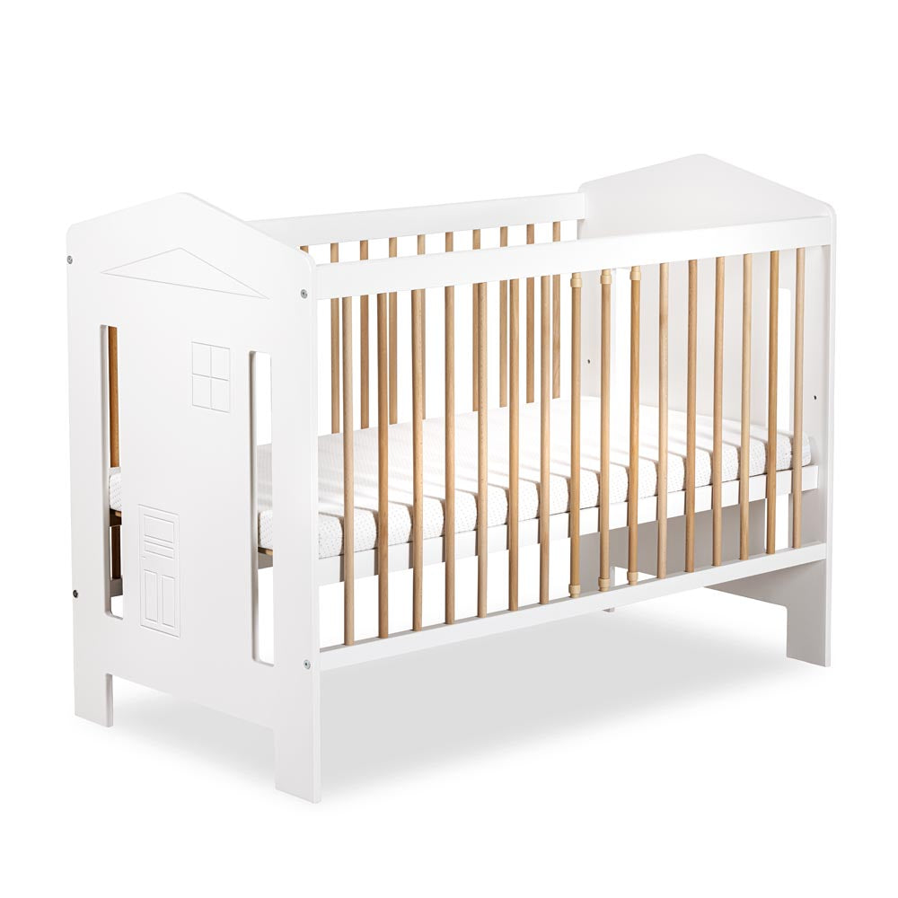 KLUPS Ida babaágy 120 × 60 cm – fehér–bükk